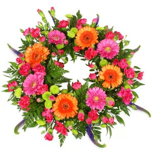 Cerise and Orange Wreath